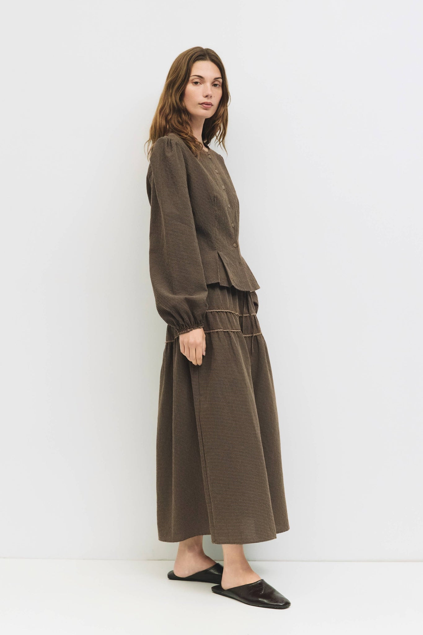 The Katie Skirt | Brown Gingham