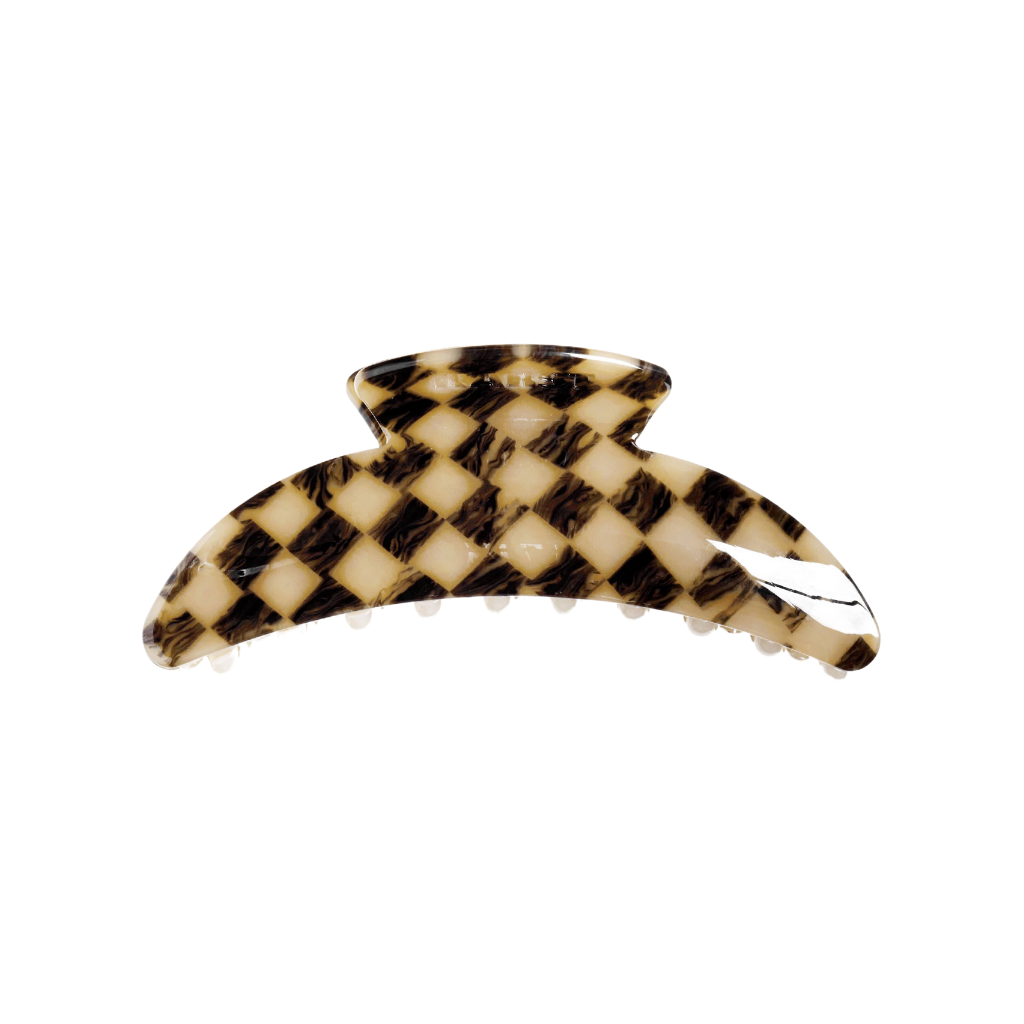 Slim Hair Claw Clip | Faded Checker