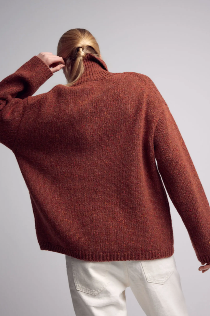 Camila Wool Knitted Sweater | Brick