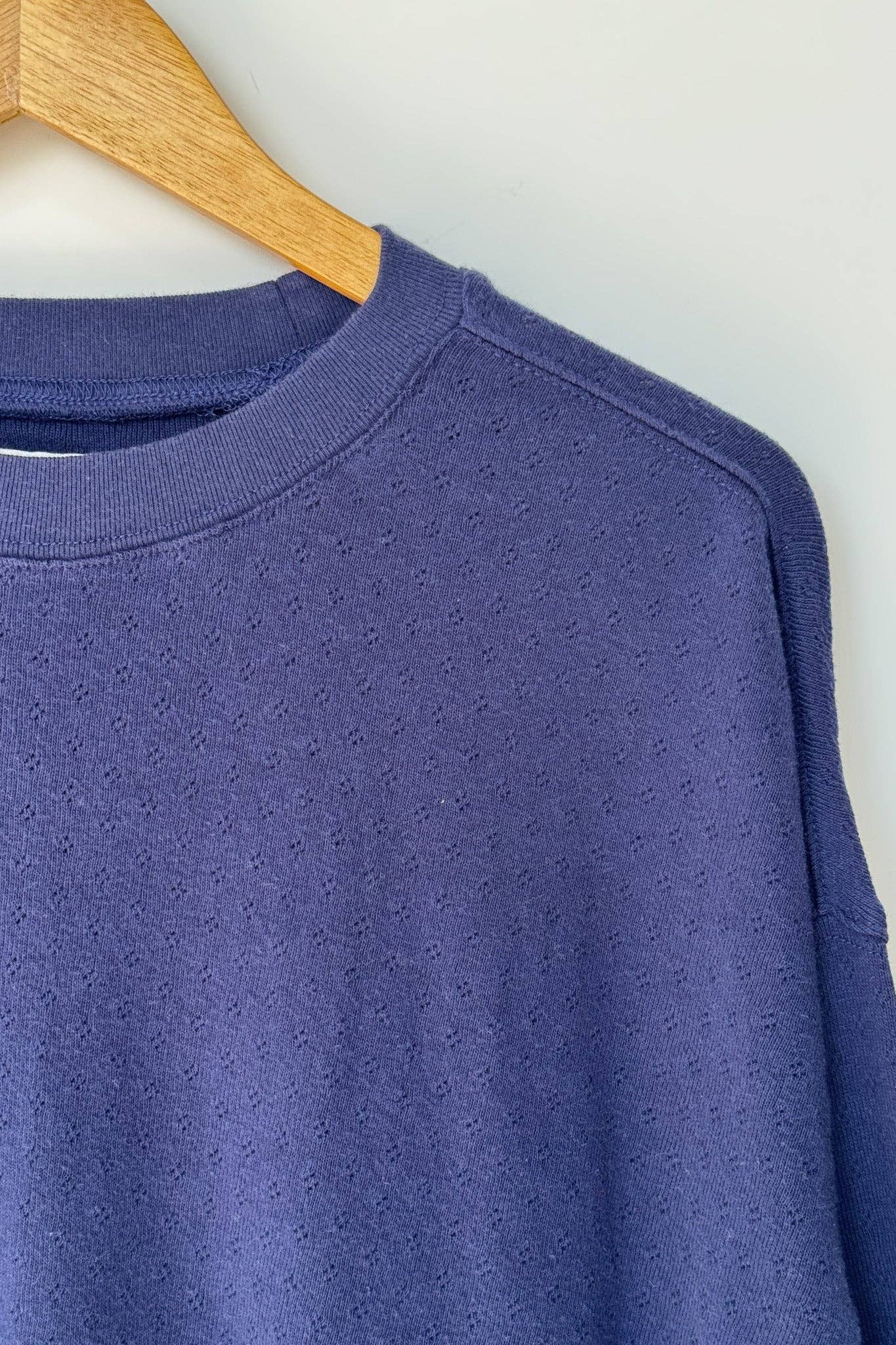 Pointelle Core Sweatshirt | Navy