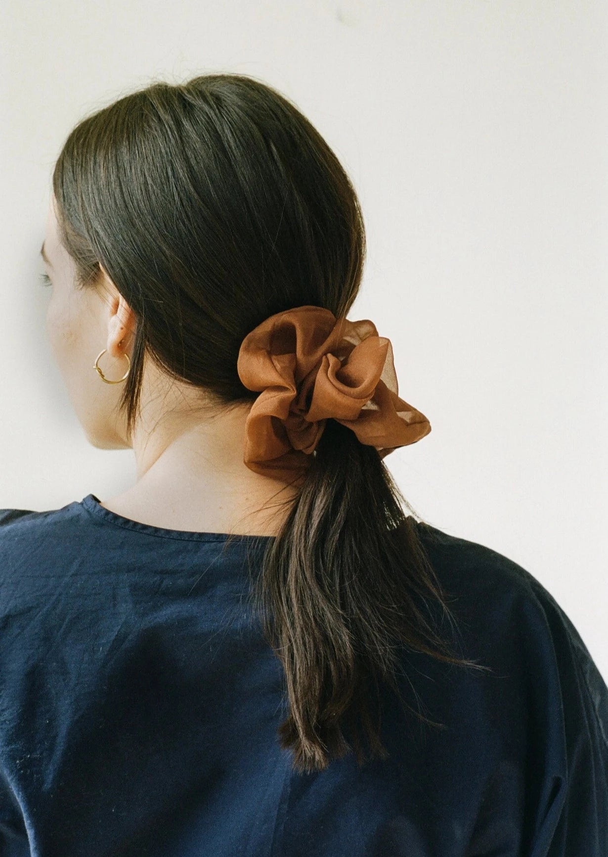 Silk Organza Scrunchie | Rust