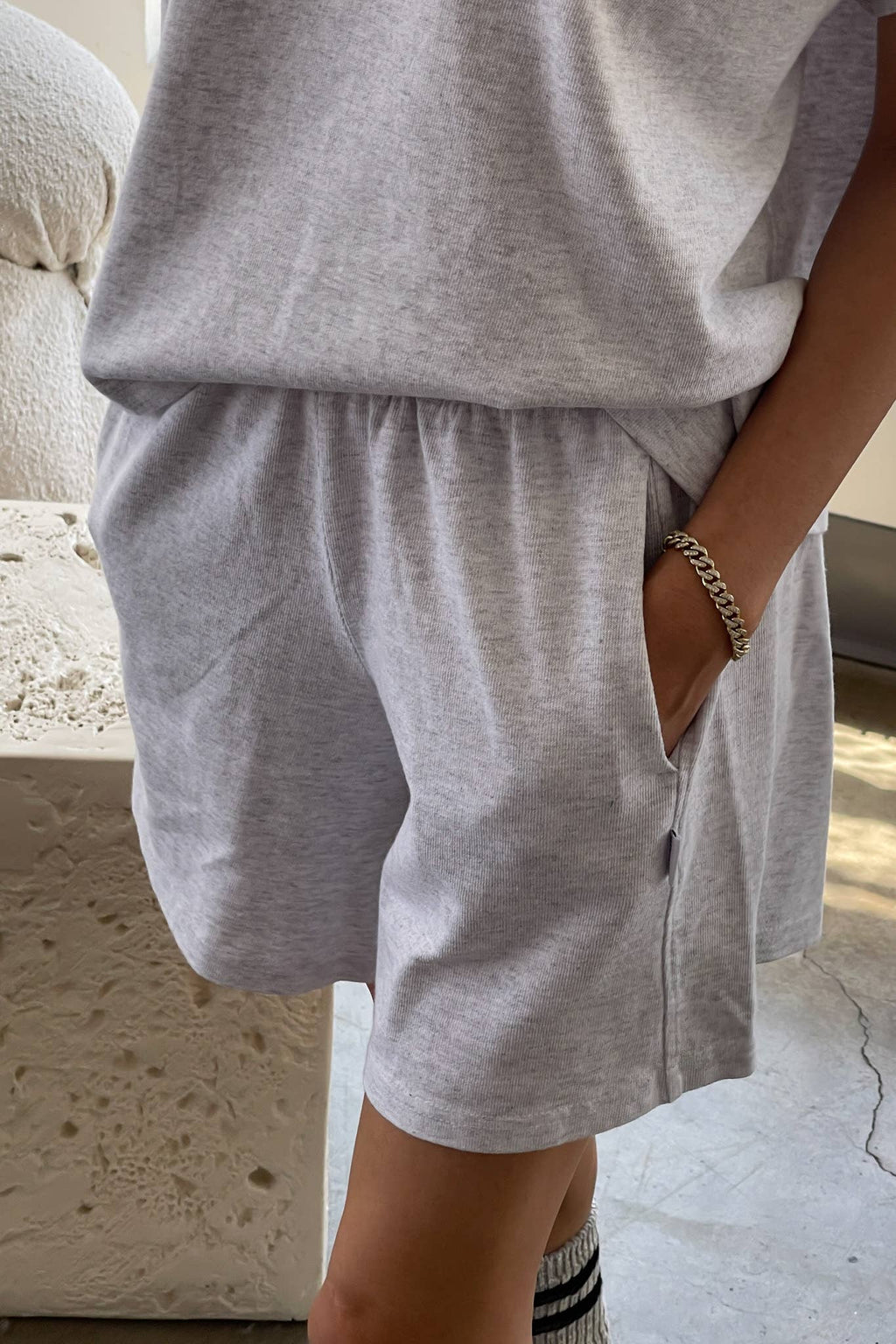 Flared Basketball Shorts | Icy Grey