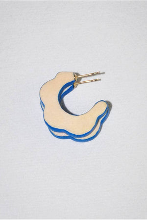 Mini Abalone Earrings | Ivory + Blue