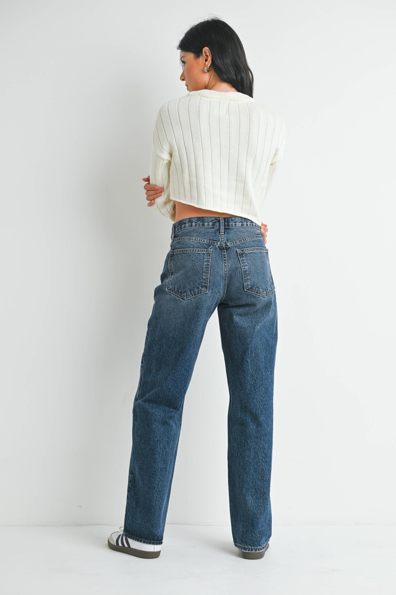 Relaxed Straight Jeans | Dark Wash