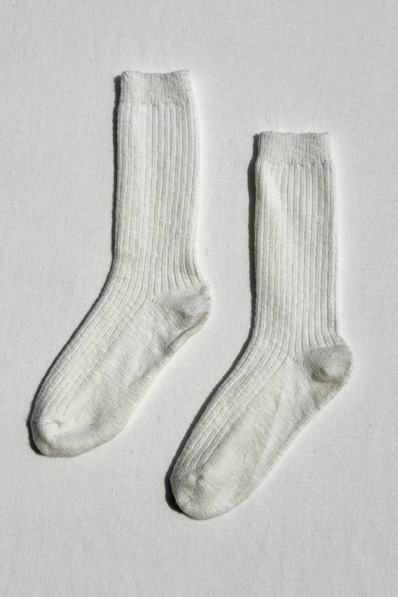 Cottage Socks | White Linen