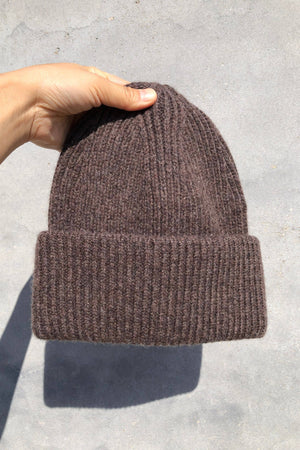 Chunky Wool Beanie | Brown