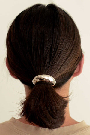 Silver Crescent Metal Cuff Hair Tie