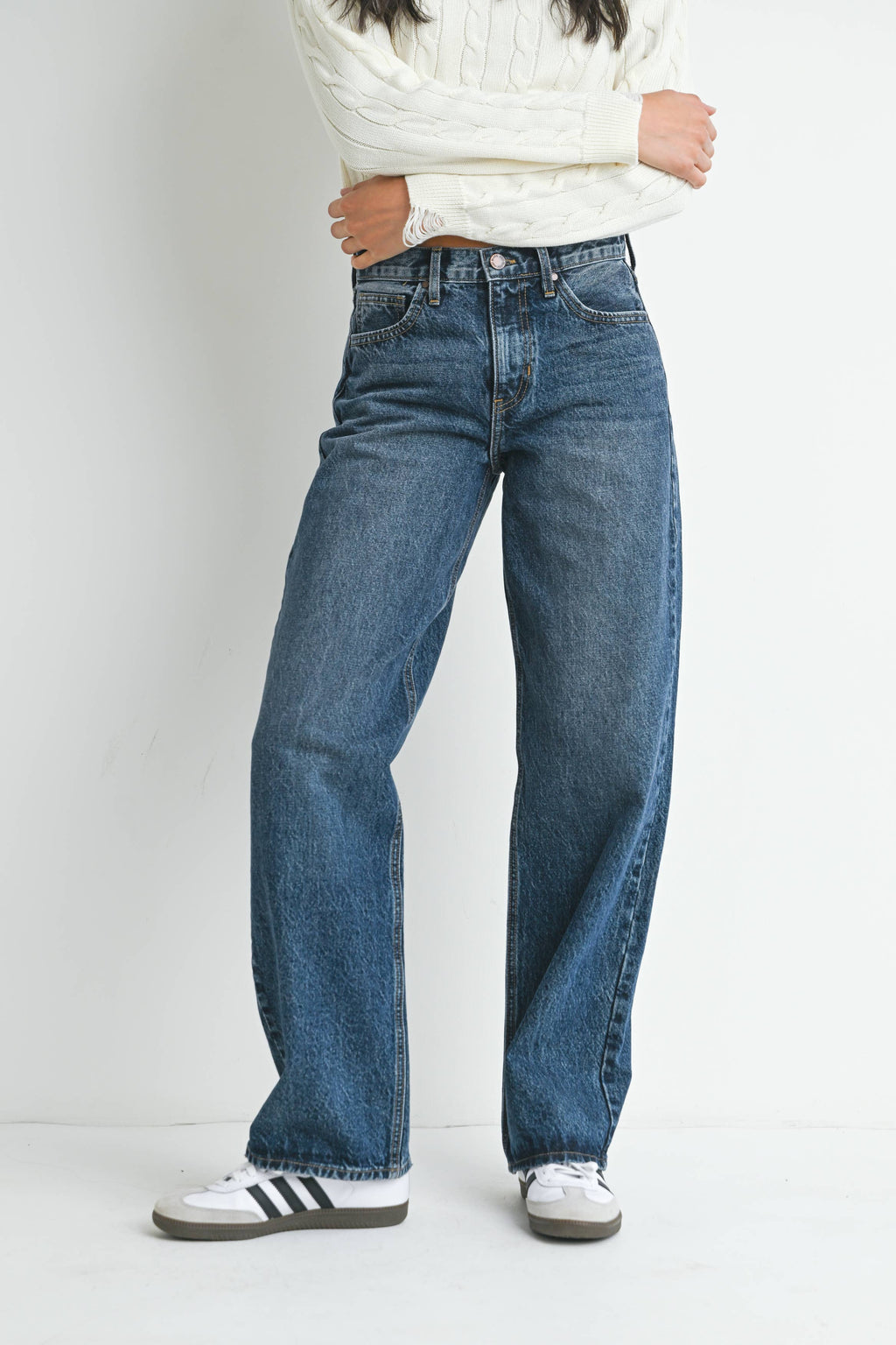 Relaxed Straight Jeans | Dark Wash
