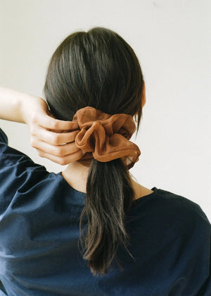 Silk Organza Scrunchie | Rust