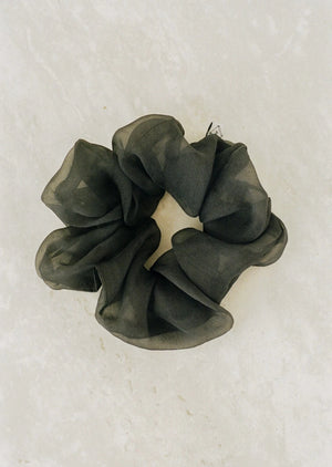 Silk Organza Scrunchie | Charcoal